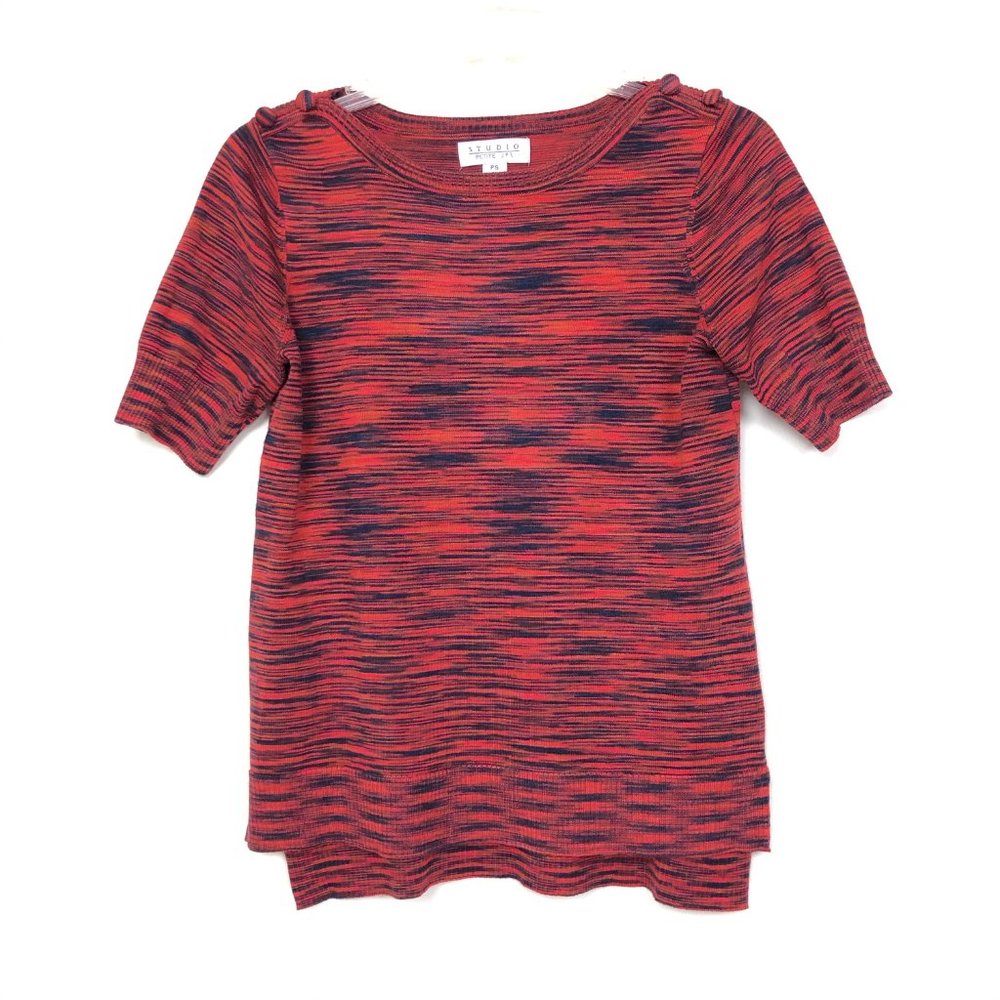 Studio JPR Knit Short Sleeve Boat Collar Top